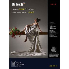 کاغذ گلاسه ۲۶۰ گرمی Bitech سایز ۱۸×۱۳ بسته ۵۰ برگی