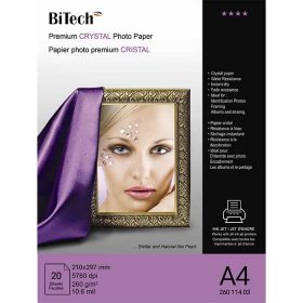 کاغذ کریستالی ۲۶۰ گرمی Bitech سایز A4 بسته ۲۰ برگی