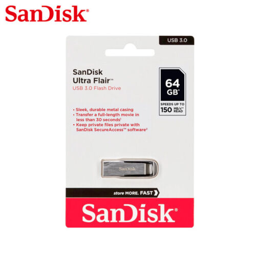 SanDisk Ultra Flair CZ73 64GB USB 3.0 Metal Casing Read Speed Up To 150MB/s