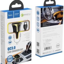 HOCO Z31 - Universe double port QC3.0 car charger set(Micro) - Black